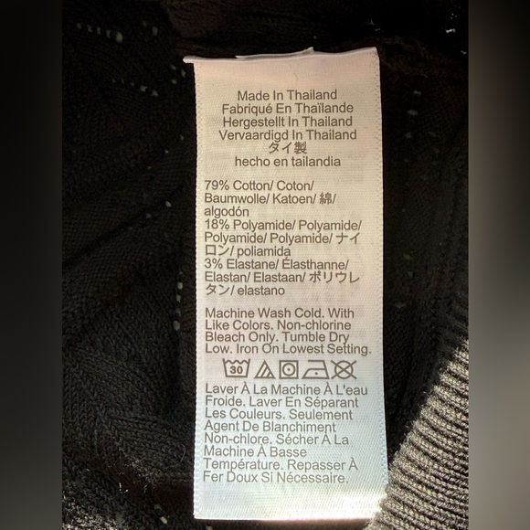 Madewell Black Mixed Stitch Sleeveless Sweater M NWT - Picture 6 of 6